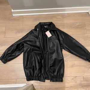 Missguided oversized leather jacket - new with tags